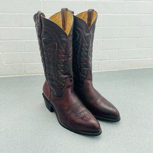 Vintage Iron Age Western Cowboy Maroon Leather Boots Men’s 9